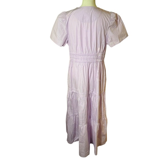 Quince 100% Organic Cotton Poplin Tiered Maxi Dress Pastel Lilac Size Large NWT - Picture 6 of 16